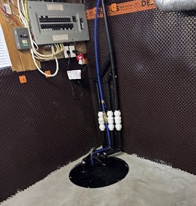 Interior waterproofing and sump pump work in a Toronto basement
