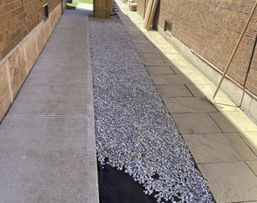 French drain installation for a Toronto yard drainage problem